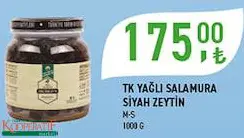 TARIM KREDİ BİRLİK YAĞLI SALAMURA SİYAH ZEYTİN M-S 1000 G TARIM KREDİ BİRLİK YAĞLI SALAMURA SİYAH ZEYTİN M-S 1000 G